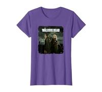 The Walking Dead Daryl y Carol Temporada 11 Camiseta, Mujer, Morado Jaspeado, L