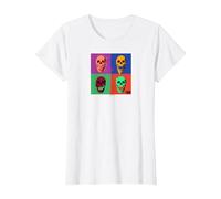 The Walking Dead Skull Pop Camiseta, Mujer, Blanco, XL