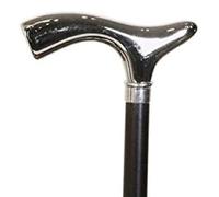 The Walking Stick Company - Bastón de madera de haya, acabado en cromo plateado con goma negra, 92 cm