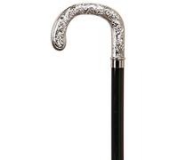 The Walking Stick Company - Mango victoriano (níquel tallado, 100 cm), color negro