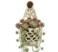 The Wall Mounted Plant Holder Flower Stand combines boho style with functionality to improve your home decor. Made from woven cotton, this space-saving design gives practical storage for flowers, pots