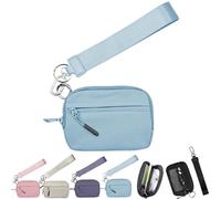 The Wallet 2nd Gen,Wristlet Nylon Wallets For Women,Zippered Card Case with ID Window/Hand Strap