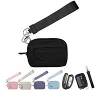 The Wallet 2nd Gen,Wristlet Nylon Wallets For Women,Zippered Card Case with ID Window/Hand Strap