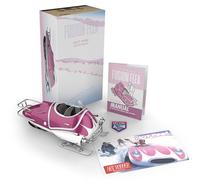 The Wand Company Fallout Hot Pink Snowtrack Flea Vehículo de réplica de alta calidad fundido a presión con pista de oruga trasera, patines delanteros direccionables y toldo abierto.