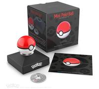 The Wand Company Mini Poké Ball Réplica auténtica - Realista, electrónica, fundida a presión Poké Ball con soporte de exhibición Características de la luz - Licencia oficial de Pokémon, Rojo