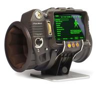 The Wand Company Pip-Boy 3000 Fallout 3 New Vegas Reproducción de fundición a presión FM Radio y alarma con pantalla LCD, funda de espuma viscoelástica y soporte, oficialmente licenciado por Bethesda