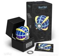 The Wand Company Réplica Original de Poké Ball auténtica, Realista, electrónica, Moldeada a presión con características de luz de Vitrina, con Licencia Oficial de Pokémon (Beast Ball)