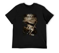 The War of The Worlds t-Shirt Retro 50s Sci Fi Thriller Graphic tee PAR120 Black Black