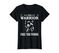 The Warrior - Feel The Power - Diseño de Jugador de rol Camiseta gráfica económica, Mujer, Negro, XL
