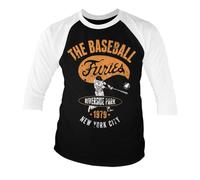 The Warriors Licenciado Oficialmente Furies - Riverside Park Baseball 3/4 Manga Camiseta (Blanco-Negro), XX-Large