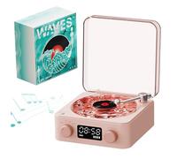 The Waves Vinyl Player con 4 Modos de reproducción, luz Ambiental de Registro inalámbrico, Sonido de Calidad, Control Inteligente, tonelada, Vintage para Regalo, style3