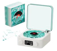 The Waves Vinyl Player con 4 Modos de reproducción, Reproductor de Discos de Vinilo inalámbrico con luz Ambiental, Sonido de Calidad, Control Inteligente, tonelada, récord Vintage para Regalos Waves
