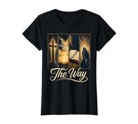 The Way Christian Faith Cross Bible Prayer School Camiseta gráfica económica, Mujer, Negro, XS