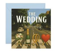 The Wedding Card Abbey Road Crossing - Bonita tarjeta de celebración para novia, novio, compromiso, pareja, recién casados, mejor amiga, hermana, hermano, mejor amigo, mejor amigo, hermano, mejor