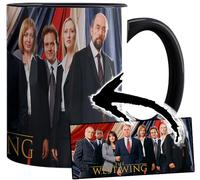 The West Wing Martin Sheen Allison Janney Taza Interior y Asa Negra Ceramica Mug