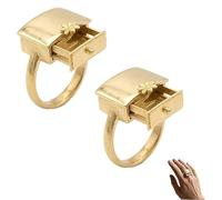 The Whimsical Secret - Anillo de cajón oculto de oro mate vintage, diseño de cajones deslizantes, anillos de cajón en miniatura con flor oculta, pequeño y romántico deslizante para mujer, Metal, Sin