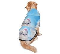 The White Little Dog in The Snow Dog - Sudadera con capucha de poliéster suave y transpirable para perros medianos y grandes