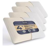 The White Stone Set de 4 Almohadas de Espuma de Memoria 40 x 70 cm | Altura 11 cm | Cojines Cervicales Hipoalergénicos, Ergonómicos y Transpirables | Función Antiasfixia y Refrescante