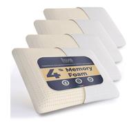 The White Stone Set de 4 Almohadas de Espuma de Memoria 40 x 70 cm | Altura 11 cm | Cojines Cervicales Hipoalergénicos, Ergonómicos y Transpirables | Función Antiasfixia y Refrescante