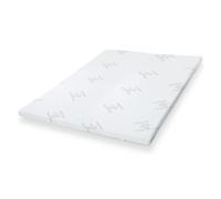 The white stone sobrecolchón 130x190 cm de látex natural, desenfundable 5 cm | tejido de bambú transpirable e hipoalergénico | elásticos en las esquinas | corrector de colchón