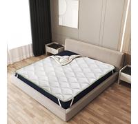 The White Stone Sobrecolchón Refrescante 200 x 200 cm con Elásticos | Corrector de Colchón con Tecnología Cooler y Propiedades Ortopédicas | Altura 4 cm | Tejido Transpirable y Antibacteriano
