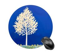 The White Tree - Alfombrilla de mouse redonda de goma antideslizante, ultrafina, impermeable y portátil, para oficina, PC, laptop, consola de jugadores