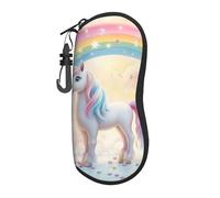 The White Unicorn - Funda de neopreno suave para gafas de sol con cremallera, duradera, portátil, para hombres y mujeres
