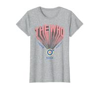 The Who Official Long Live Rock Retro Camiseta, Mujer, Gris Jaspeado, M