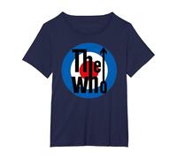 The Who Target Classic Rock Music Band Camiseta, Mujer Tallas Grandes, Azul Marino, 3XL Grande
