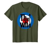 The Who Target Classic Rock Music Band Camiseta, Niños, Verde Oliva, 10 años