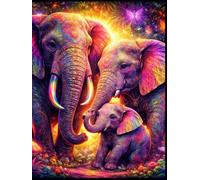 The Wild Collection: Elephant Family Aesthetic Notebook: 120-Page Lined Composition Journal with Inspiring Quotes, Large 8.25 x 11, Psychedelic Radiant Love Edition