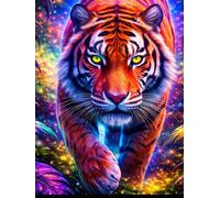The Wild Collection: Tiger Aesthetic Notebook: 120-Page Lined Composition Journal with Motivational Quotes, Large 8.25 x 11, Psychedelic Jungle Art Design.