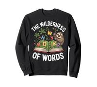 The Wilderness of Words Sloth Book Reader Kids Sudadera