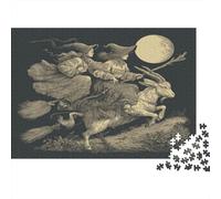 The Witch Rides A Cabra at Night 1000pcs (75x50cm) Puzzle Adecuado para Adultos Y Multitud Mayores De 14 Años