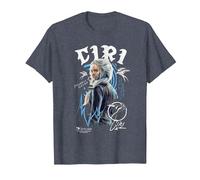 The Witcher Ciri Graffiti Camiseta, Hombre, Azul Jaspeado, XL