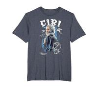 The Witcher Ciri Graffiti Camiseta, Hombre Tallas Grandes, Azul Jaspeado, 2X Alto