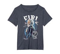 The Witcher Ciri Graffiti Camiseta, Mujer Tallas Grandes, Azul Jaspeado, 4XL Grande