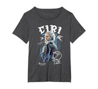 The Witcher Ciri Graffiti Camiseta, Mujer Tallas Grandes, Jaspeado Oscuro, 1XL Grande