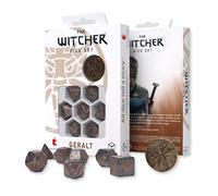 The Witcher Geralt RPG Set De Dados 7 Dados + Moneda Escuela Lobo Q-Workshop