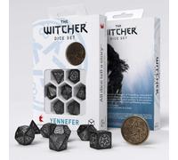 The Witcher Yennefer Obsidiana Star Dice Set RPG 8 Piezas Negro Plata Q-Workshop