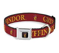 The Wizarding World of Harry Potter Collar para Mascotas, Collar de Perro, Hebilla de cinturón de Seguridad de Metal, Escudo de Harry Potter Gryffindor Negro Rojo, 11 a 16.5 Pulgadas 1.0 Pulgadas de