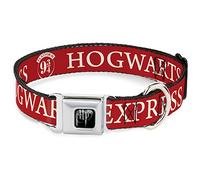 The Wizarding World of Harry Potter Collar para Mascotas, Collar de Perro, Hebilla de cinturón de Seguridad de Metal, Hogwarts Express 9 3/4 Rojo Blanco, 11 a 16.5 Pulgadas 1.0 Pulgadas de Ancho