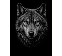 The Wolf: A Minimalist Matt Black Display Book with Blank Pages