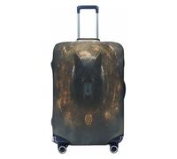 The Wolf Head in The Compass - Funda protectora antiarañazos, para equipaje de 18 a 32 pulgadas, Black, S