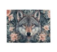 The Wolf Head In The Flower Bed - Rompecabezas de madera de 500 piezas para adultos, rompecabezas desafiante para juegos de tamaño 38 x 50 cm