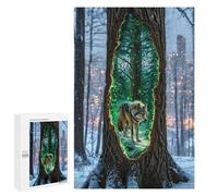The Wolf in The Hole in The Tree Puzzle De 1000 Piezas Rompecabezas para Adultos Rompecabezas 1000 Piezas para Adultos para Amantes O Amigos Rompecabezas Imposable 1000 PCS