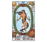 The World: 156 College Ruled Lined Pages (78 leaves), 5x8 Notebook, Journal, Diary, Planner featuring image of The World Tarot card