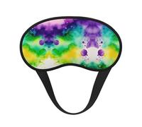 The World in Watercolor - Máscara de dormir cómoda de satén con borde negro para bloquear la luz y dormir reparador