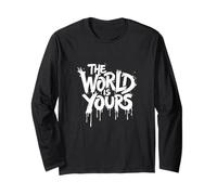 The World Is Yours - Graffiti Texto para hombres y mujeres Manga Larga