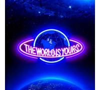 The World is Yours Letrero de Neon,Tierra Señal de Neón Decoracion para Juegos Dormitorio Club Fiesta Bar,El Mundo Es Tuyo Luces LED Regulable Regalo para Hombres Mujeres USB Powered（16.2"*9.5"）